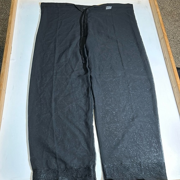 Barefoot Attitude Beachy Black See Through Wide Leg Pants Sz S C9 - Picture 1 of 4